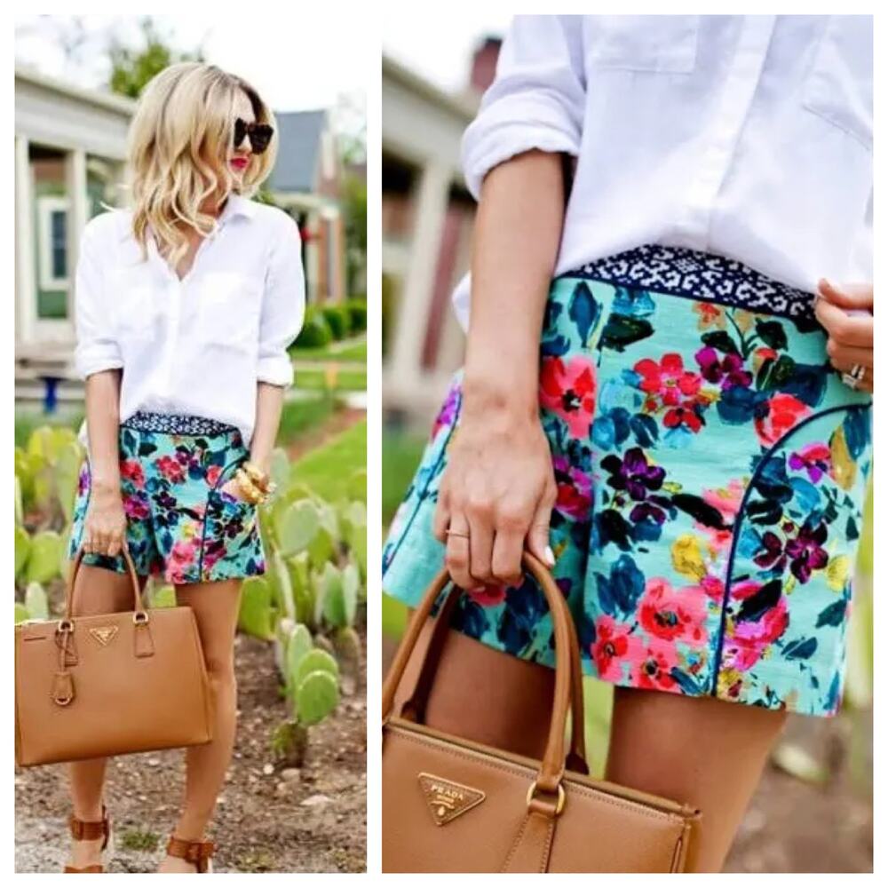 Anthropologie Cartonnier Skyflower Shorts Size 2 - Picture 2 of 11